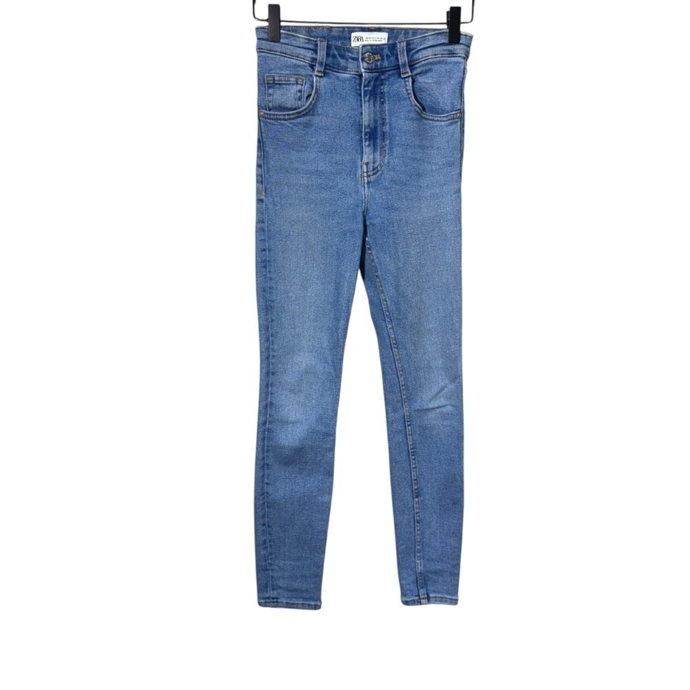 Zara High Rise Skinny Denim Blue Jeans Size 2